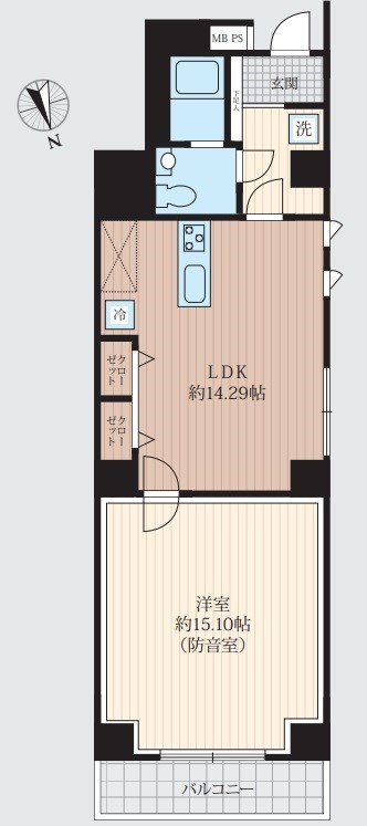 ラシクラスINFINA御徒町　24時間演奏可能 間取り
