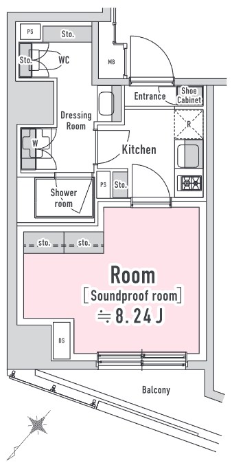 TRACK八丁堀　24時間演奏可　 間取り