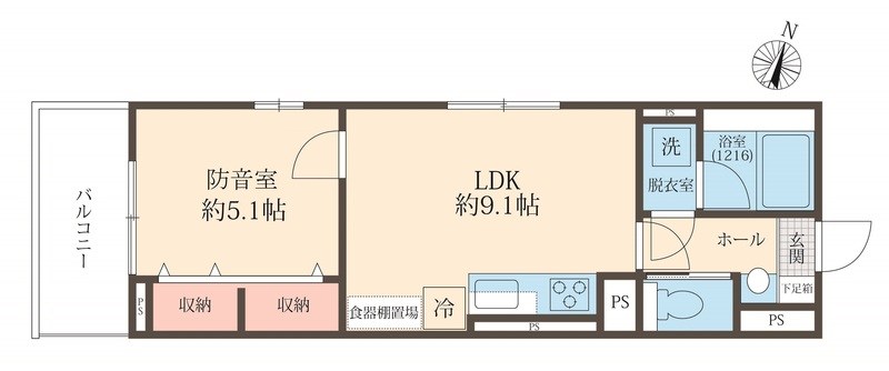 Liberte井草　24時間演奏可 間取り