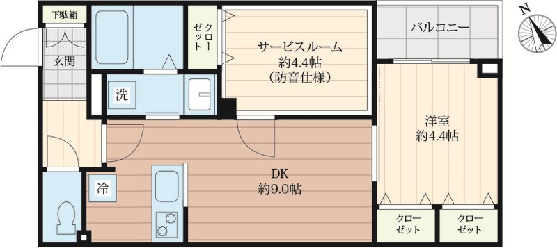 クリオラモード新江古田サウンドテラス　２４時間演奏可 間取り