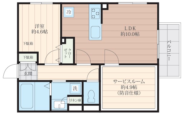クリオラモード新江古田サウンドテラス　２４時間演奏可 間取り