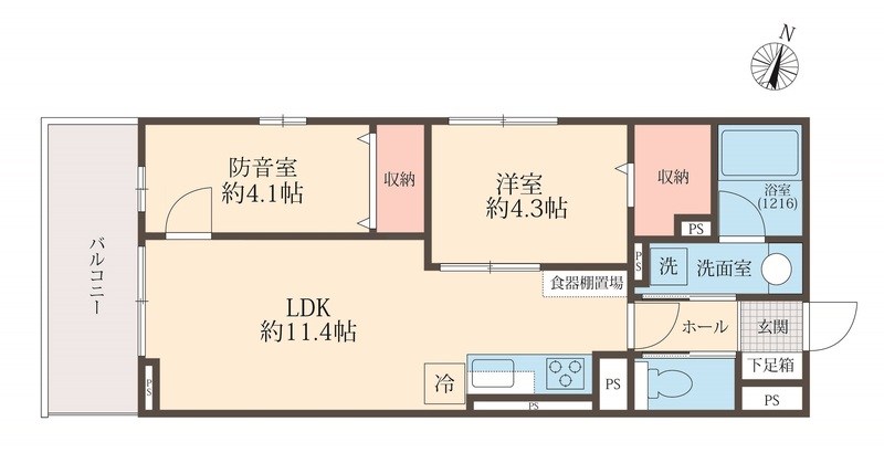 Liberte井草　24時間演奏可 間取り