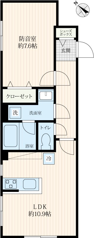 (仮)VORT野方レジデンス　２４時間演奏可 間取り