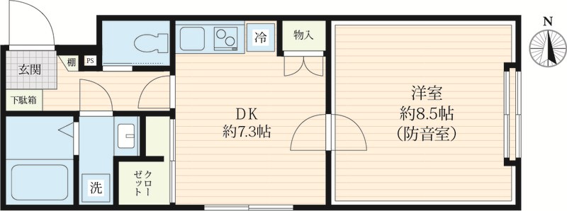 VORT上北沢レジデンス　24時間演奏可 間取り