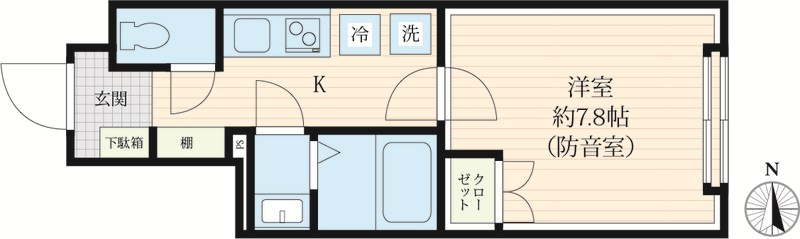 VORT上北沢レジデンス　24時間演奏可 間取り