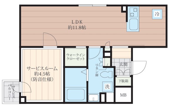 クリオラモード新江古田サウンドテラス　２４時間演奏可 間取り