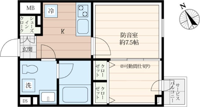 クリオラモード新江古田サウンドテラス　２４時間演奏可 間取り