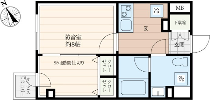 クリオラモード新江古田サウンドテラス　２４時間演奏可 間取り