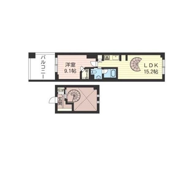 レジデンスシャルマン月島　10:00～22:00演奏可 間取り