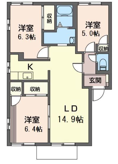 ソフィア 101号室 間取り