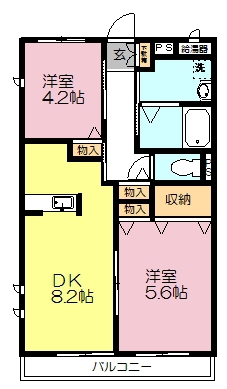 パレスさくら 107号室 間取り