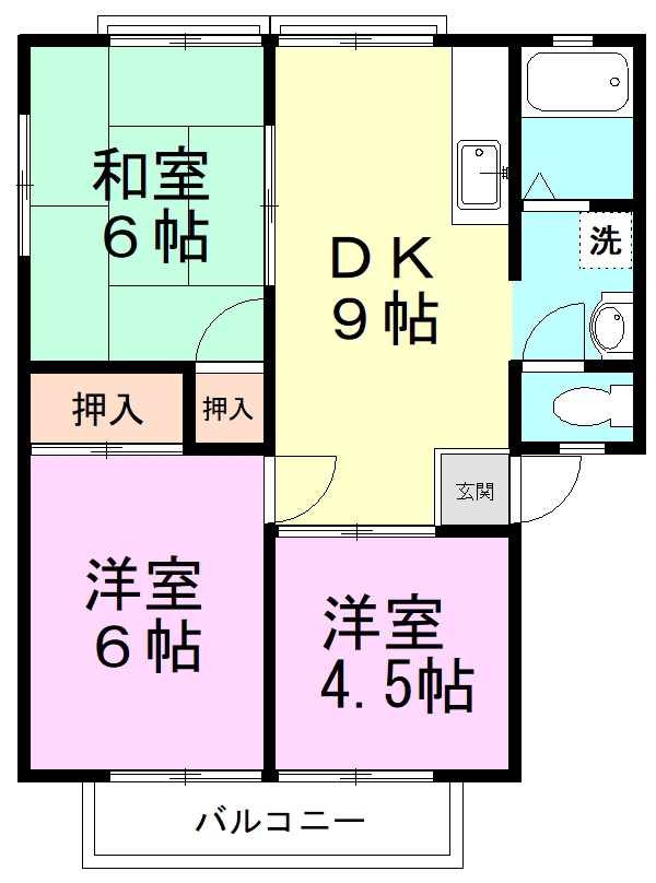 江原台第一原コーポ 201号室 間取り