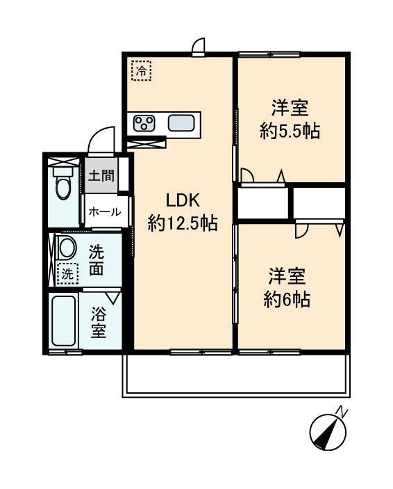 サンモール 102号室 間取り