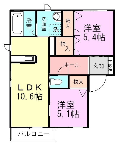 シェリールⅠ 201号室 間取り
