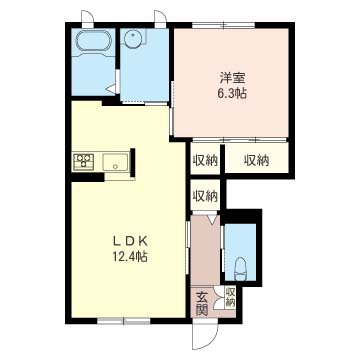 プリヴェ弐番館 102号室 間取り