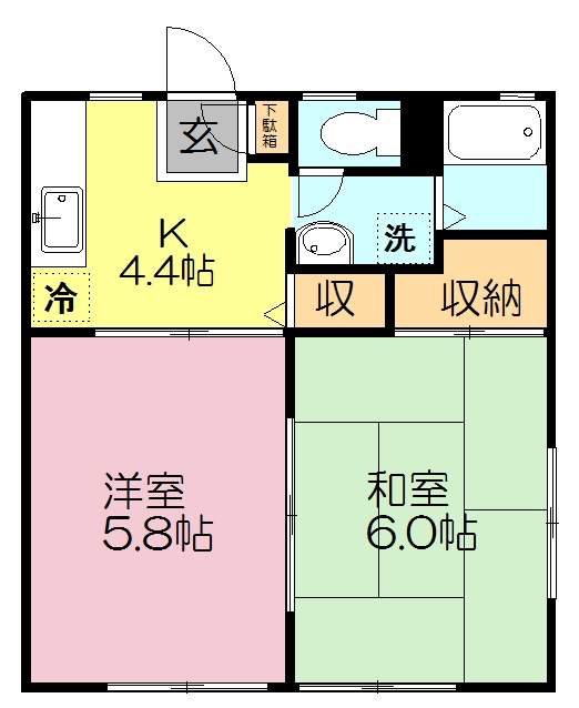 プレジールＫＡＴＳＵＴＡ 104号室 間取り