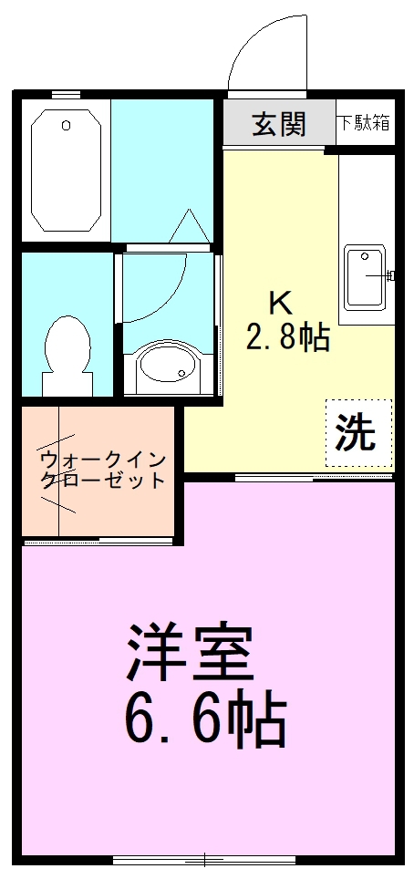 テラクレストコスモ 102号室 間取り