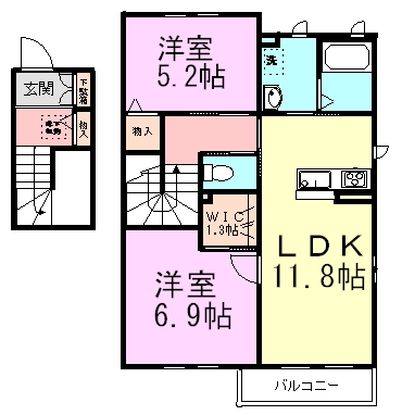 アンビエラ 201号室 間取り