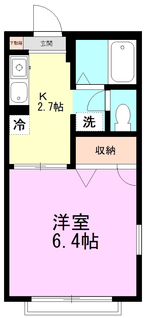 グランメール 101号室 間取り