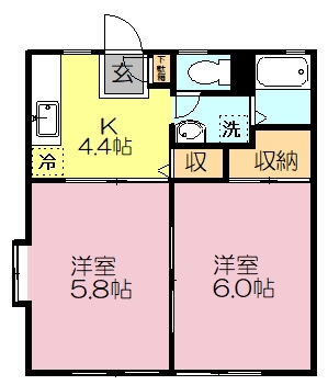 プレジールＫＡＴＳＵＴＡ 101号室 間取り