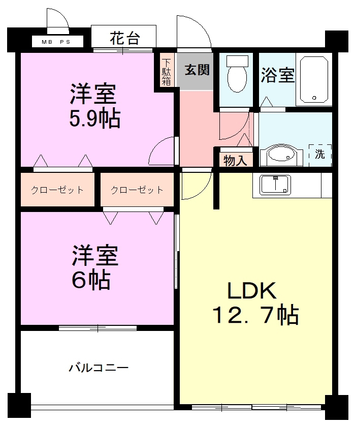 アミリス 103号室 間取り