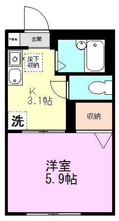 グリーンハイツＢ棟 102号室 間取り