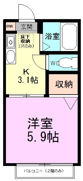 グリーンハイツＢ棟 201号室 間取り