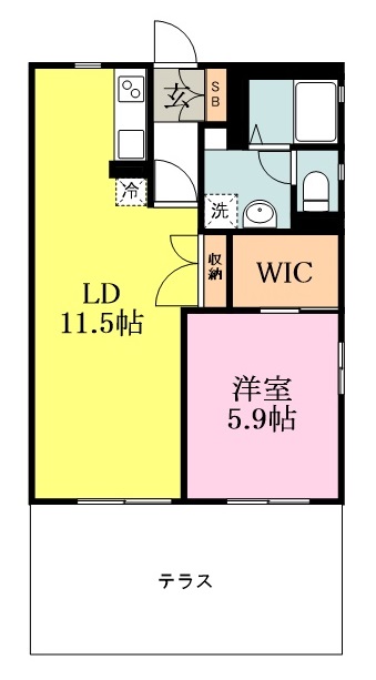 ルミエール 105号室 間取り