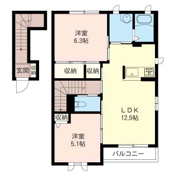 ＱＵＥＥＮ’Ｓ　ＴＯＷＮ　Ａ 202号室 間取り
