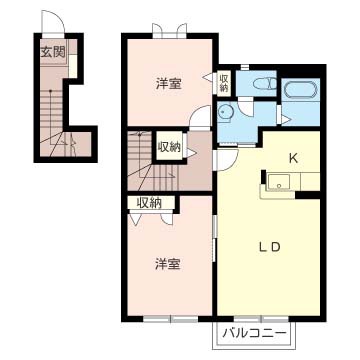 グレンビィー上座 202号室 間取り