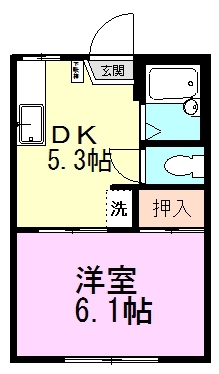 サンフローラＢ 102号室 間取り