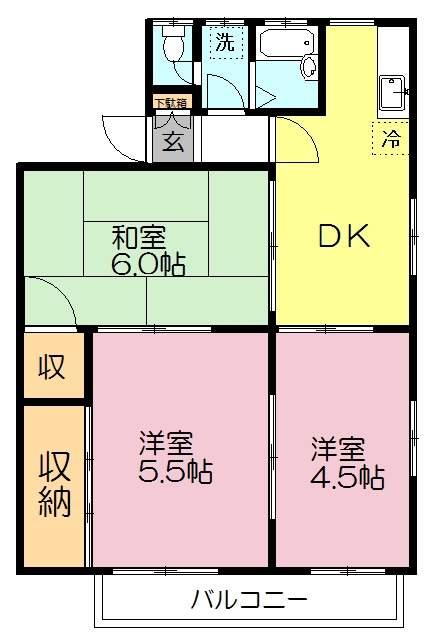 スカイハイツ井野 201号室 間取り