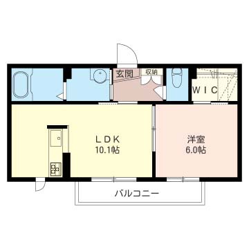 グラシューⅡ 202号室 間取り