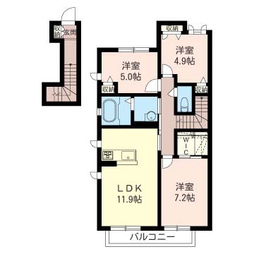 ル　グラン　シエルＥ棟 202号室 間取り