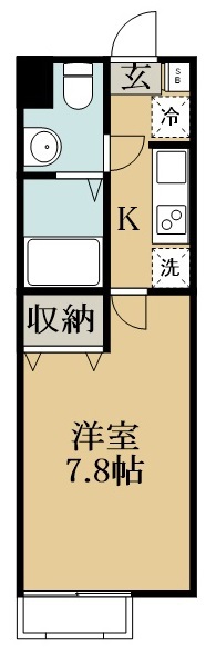セレーナ中央 102号室 間取り