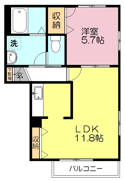 ルミエールＩＷＡＩ－Ⅴ 202号室 間取り