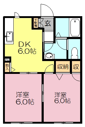 ハイツミナⅢ 102号室 間取り