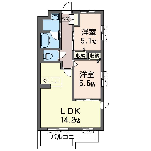 サンクレール 301号室 間取り