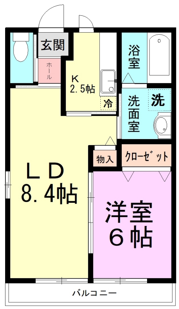 ディアコート３番館 101号室 間取り