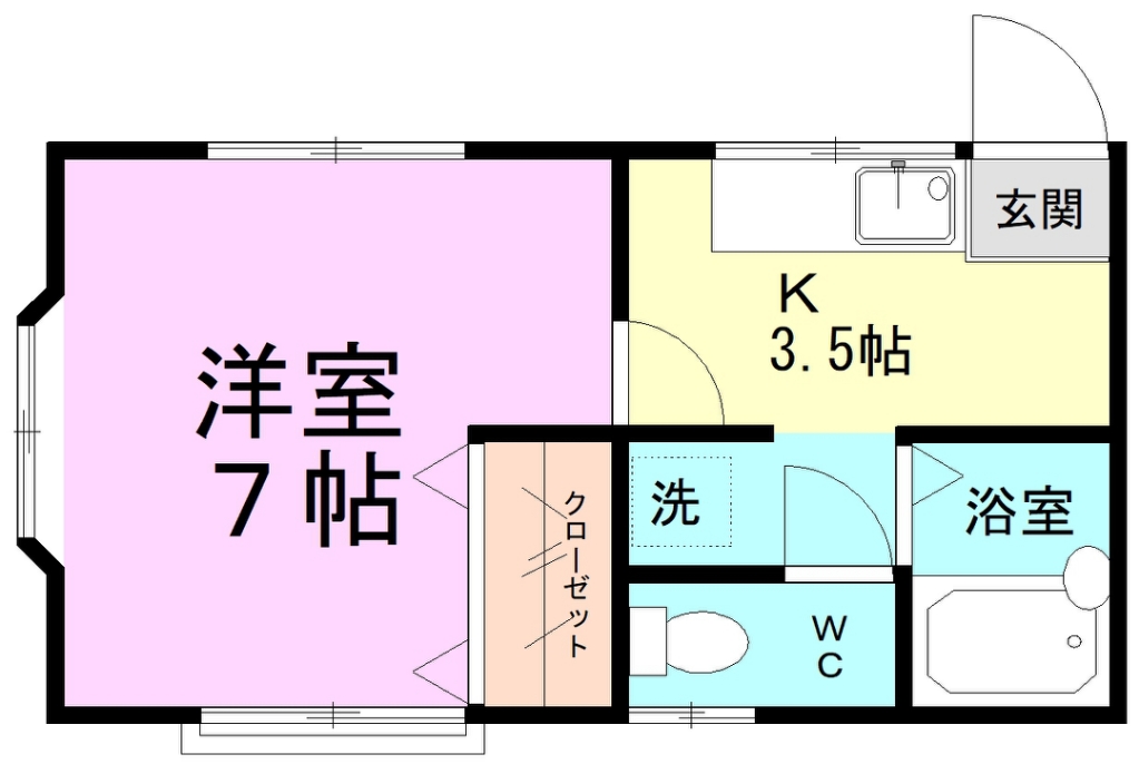 石渡ハイツ 202号室 間取り