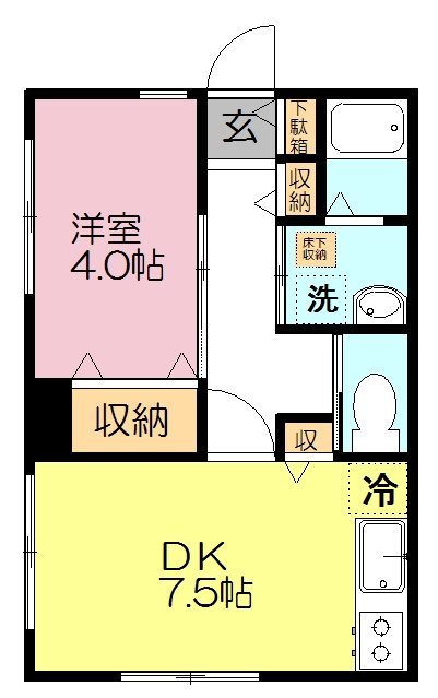 ミルフォート八千代台 102号室 間取り