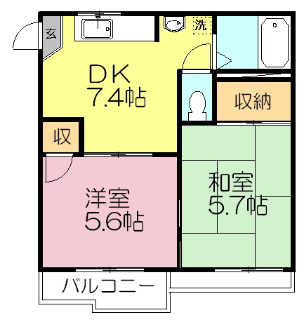 エスペランサＣ 201号室 間取り
