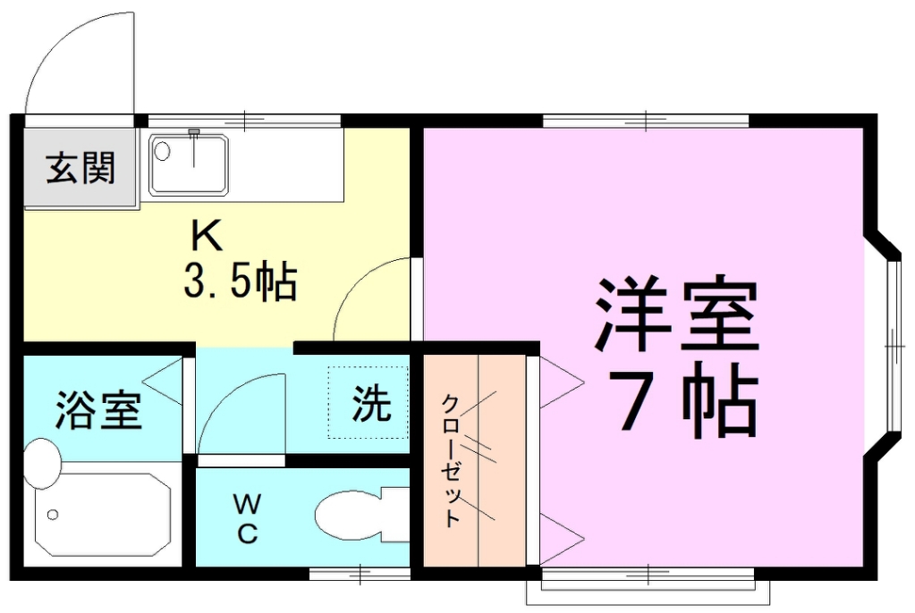 石渡ハイツ 201号室 間取り