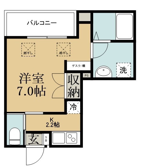 アンベリール勝田台 207号室 間取り