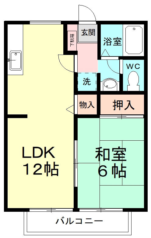 皆信ハイツⅡ 202号室 間取り