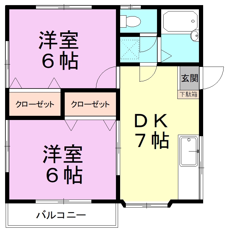 グリーンフィールドＣ棟 201号室 間取り