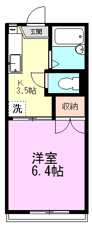 メゾン蘭 206号室 間取り
