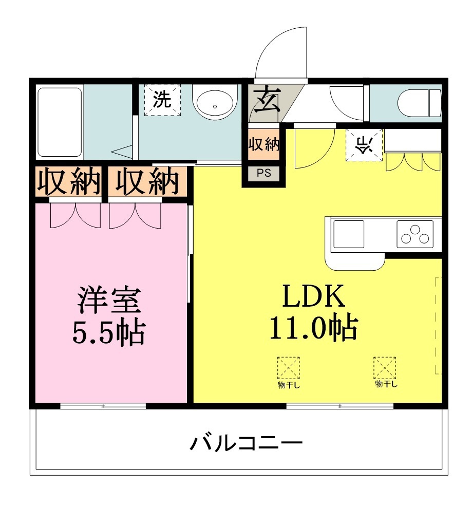 Ｊ．Ｒ．ｈｉｌｌ 404号室 間取り
