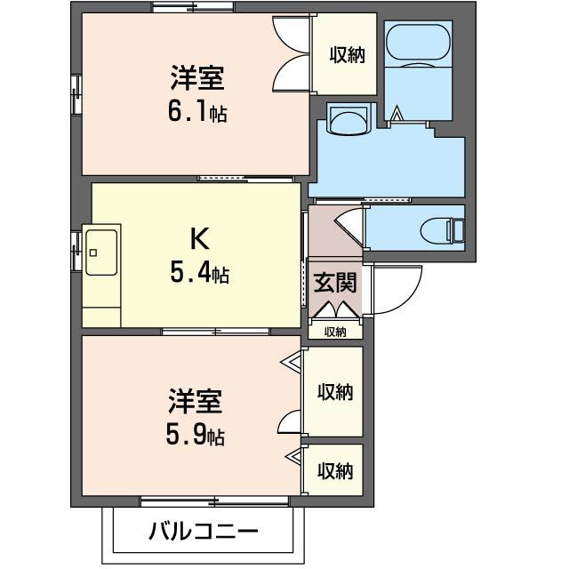 シャーメゾン四番館 105号室 間取り