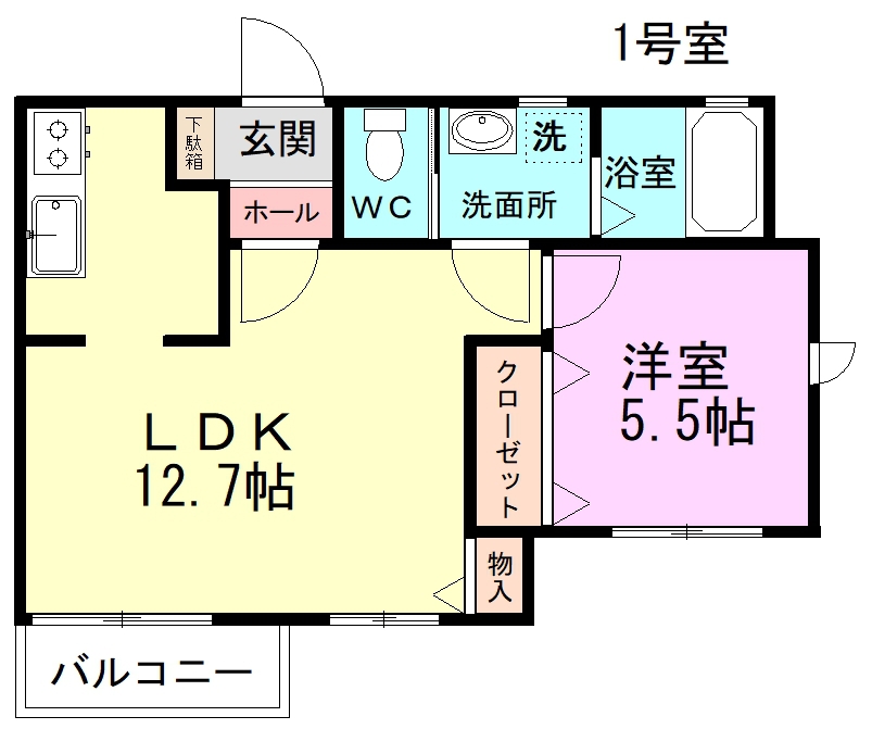 サダクビア 101号室 間取り